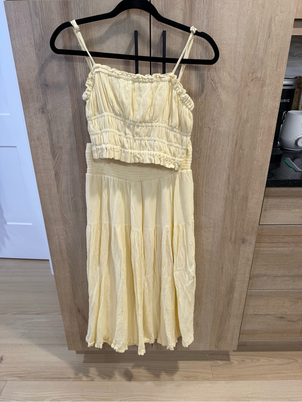 Butter yellow Two-Piece Set - Smocked Crop Top & Maxi Skirt - Picture 2 of 8
